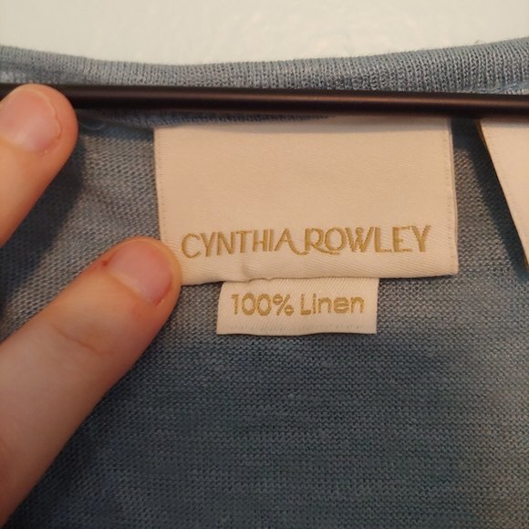 Cynthia Rowley 100% Linen Light Blue Peplum Top Size Large - Picture 5 of 7